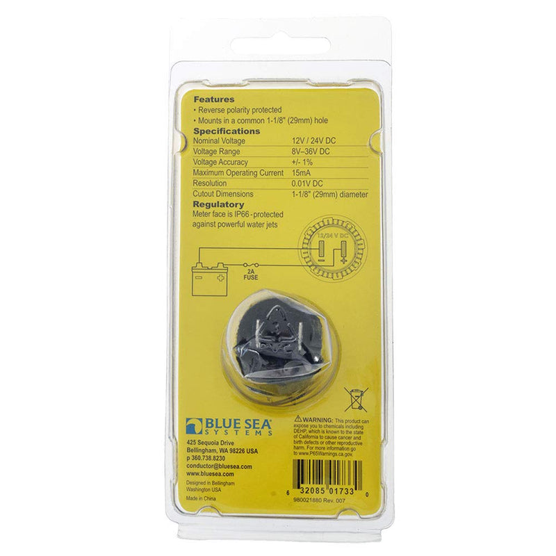 Mini OLED DC Voltmeter, Blue Sea Systems 1733 Yellow