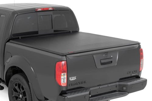 Soft Roll Up Truck Bed Tonneau Cover Rough Country for Nissan Frontier (2005-2021) - Fits 5' (60") Bed, Weather-Resistant, Roll Up Bed Cover
