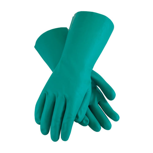 50-N160G/L Assurance Unsupport Nitrile 15 Mil 13 Inch Flocked Diamond Green L