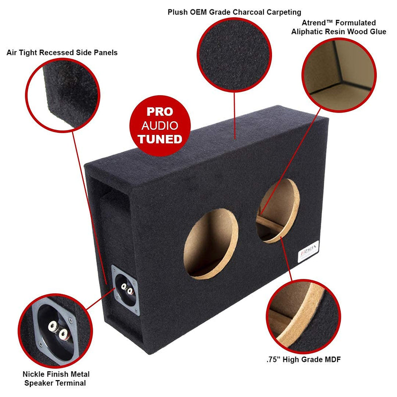 BBox Series Atrend 6.5DVME 6.5"" Dual Shallow Hyper Vented Enclosure, Black (ATR65DVME)