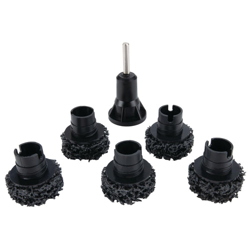 W80105 Performance Tool Wheel Hub Resurfacing Kit - Quick Rust Removal for Lug Studs and Rotors, Fits Power Drill, Includes Holder and 5 Pads