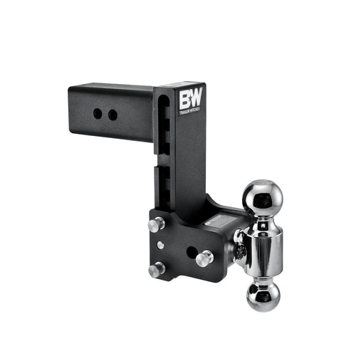 Tow & Stow B&W Trailer Hitches Adjustable Trailer Hitch Ball Mount - Fits 3" Receiver, Dual Ball (2" x 2-5/16"), 7.5" Drop, 21,000 GTW - TS30040B