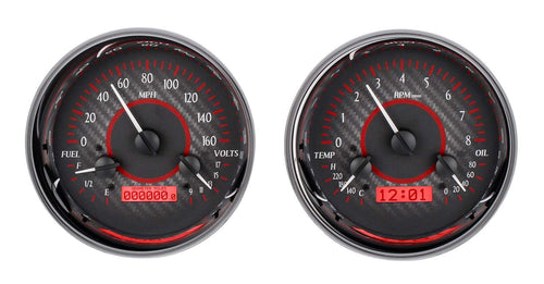 VHX Dual Round Universal System, Carbon Fiber Face - Red Display
