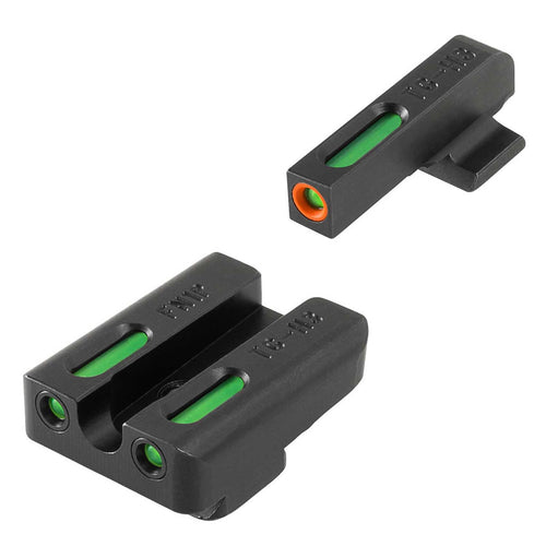 Handgun Sight TRUGLO TFX PRO | Compact Snag-Free Durable Shock-Resistant Glowing Tritium & Fiber-Optic Xtreme Night Sight with High Contrast Orange Front Ring, Compatible with FN FNX40 Handguns