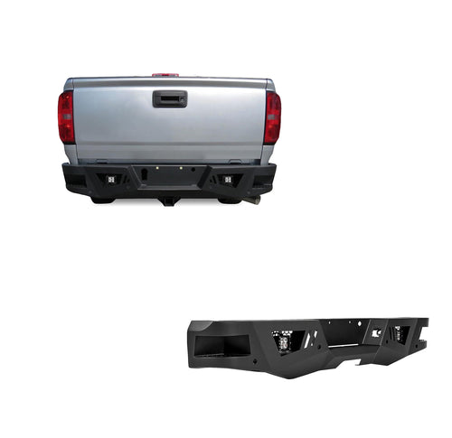 Heavy Duty Black Horse Armour Rear Bumper Matte Black Includes 1 Set of 4in Cube Lights Compatible with 2015-2022 Chevrolet Colorado (Excludes ZR2 Model)|2015-2022 GMC Canyon (Excludes ZR2 Model)