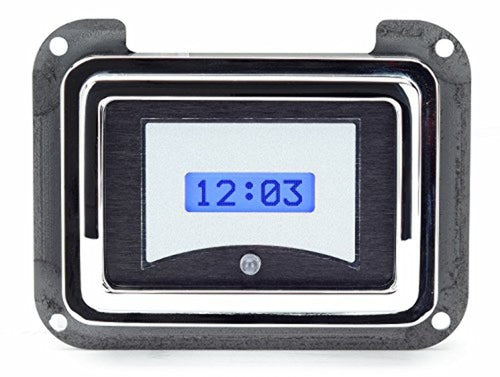 Dakota Digital VLK-40F-S-B Compatible Clock Gauge with 1940 Ford Car for VHX gauges only Silver Alloy Blue Backlighting