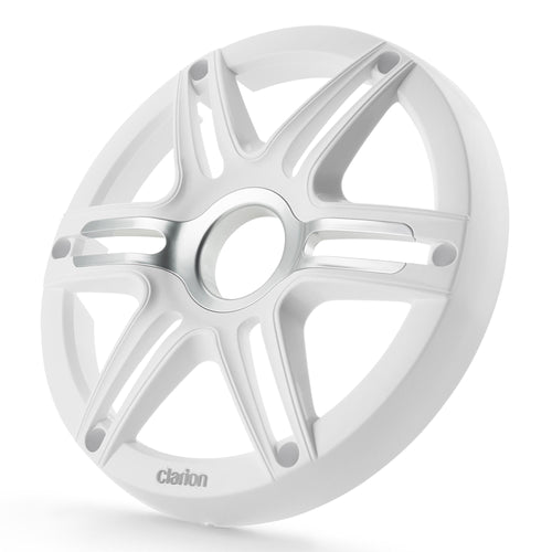 CMGP-101-SW Clarion 10-inch Premium Subwoofer Grille Sport Style, White, with Metallic Silver Accents