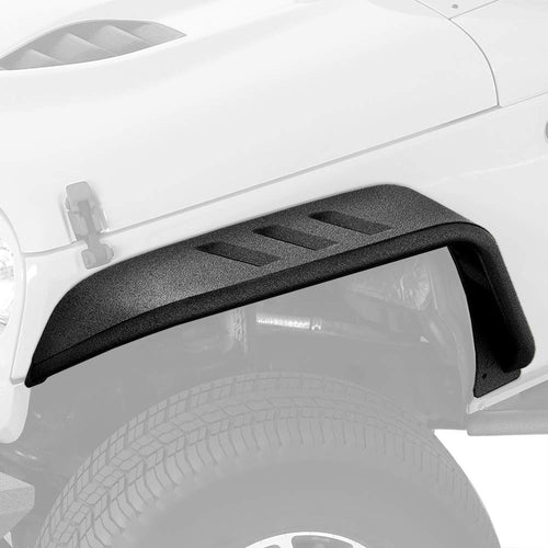 Tyger Auto Flat Style TG-FF7J66818 Steel Fender Flares Front & Rear 4PCS Set Black Textured Compatible with 2007-2018 Jeep Wrangler JK Both 2 & 4 Door