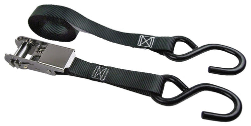 1" x 8' Stainless Steel Ratchet Tie-Down Keeper Koastal With Vinyl S-Hooks - 500 lbs. Working Load Limit And 1,500 lbs. Break Strength