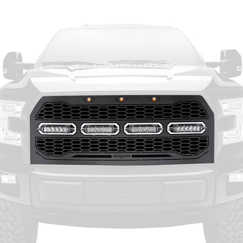 Revolver Series LED Grille Mild Steel Black Chrome Studs 1 Pc Replacement 6515741