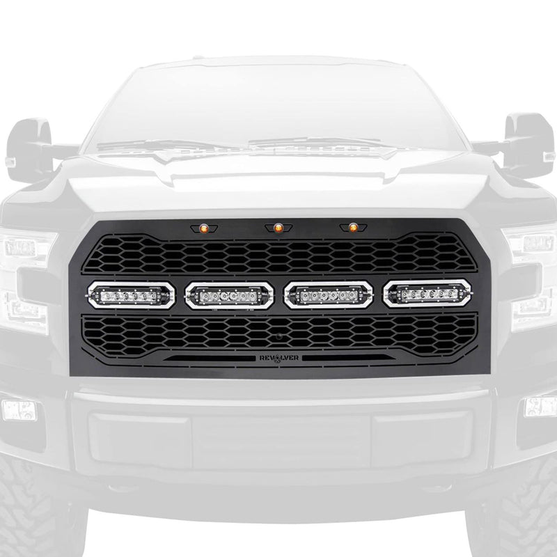 Revolver Series LED Grille Mild Steel Black Chrome Studs 1 Pc Replacement 6515741