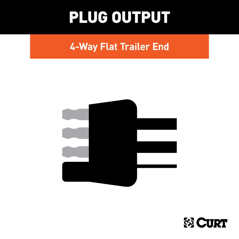 CURT 4-Pin Flat Wiring Harness for Rewiring Trailer, Includes 20-Foot Wires 57220