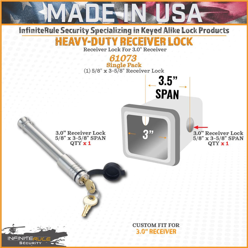 61073 InfiniteRule Security | Lock Receiver for 3" Receiver