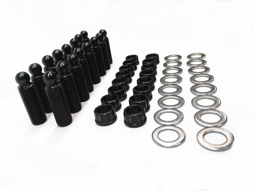 Rocker Arm Adjuster PRW, 7/16-20 in Thread, 3/8 in Ball, Steel, Black Oxide, Set of 16
