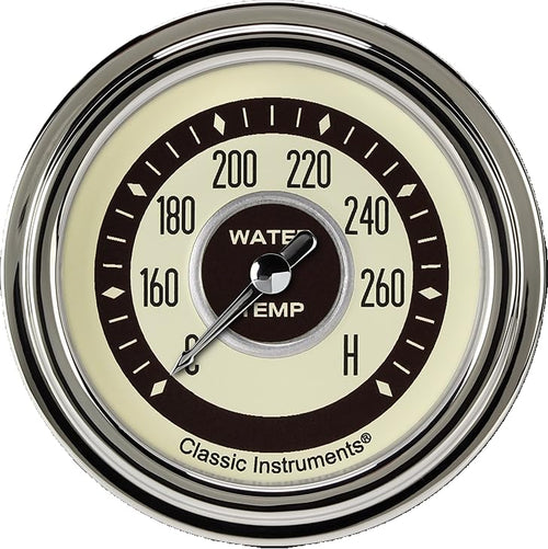 Nostalgia Classic Instruments 2 5/8 in Water Temperature Gauge NT326SLC-06 3/8