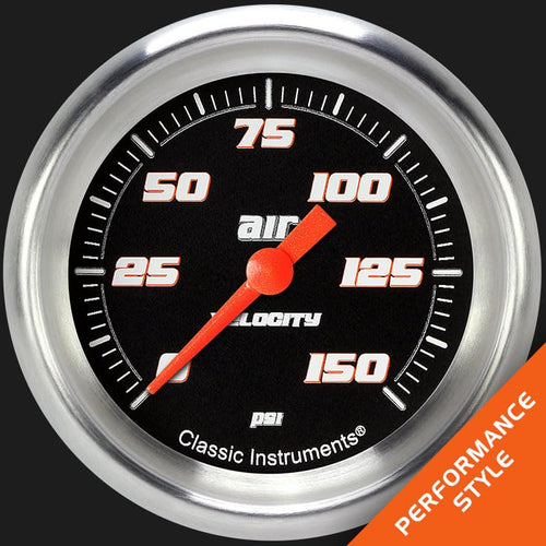 Velocity Black Classic Instruments 2 5/8" Air Pressure Gauge 150 PSI Electric VS318BAPF