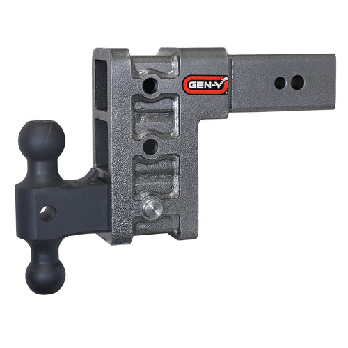 GEN-Y Hitch Tow Hitch - 3" Receiver for 6" Drop/Rise with 3 Adjustable Positions, Includes Dual Ball Mount and Locking Pin, 32,000 lbs Towing Capacity, 3,500 lbs Tongue Weight, Silver