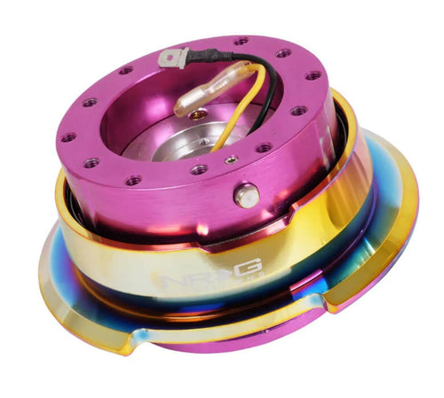 NRG Innovations GEN 2.8 NRG-SRK-280PP-MC Steering Wheel Quick Release Adapter, 6-Hole & 6x70 and 6x74mm Bolt Patterns Purple Body/Neo Chrome Ring