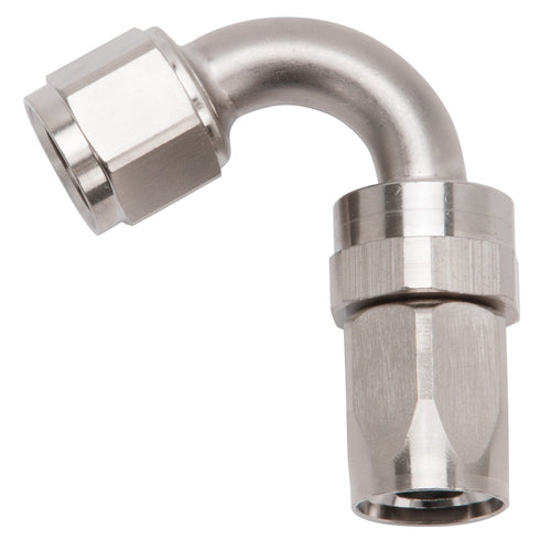 Full Flow Russell Swivel Hose End, 1-1/8" Radius, 12AN, Endura Finish, 120 Degree