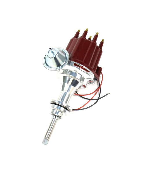 Pertronix D7141711 Flame-Thrower Vacuum Advance Billet Electronic Distributor with Red Male Cap Ignitor III Technology for Chrysler/Dodge/Plymouth 273-360