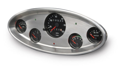 3-1/8" Lokar BDI-9103 5 Gauge Brushed VDO/Auto Meter Dash Insert for Ford