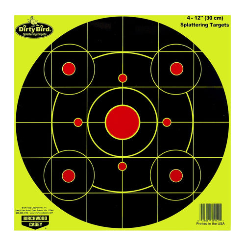 Birchwood Casey Chartreuse Dirty Bird Bull's-Eye Target (Per 25), 12-Inch