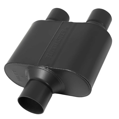 Flowmaster Super 10 Muffler Series – 2.50" Center In / 2.25" Dual Out – Race-Inspired Sound – 409 Stainless Steel – Ideal for Muscle Cars, LS Swaps, Drag Cars & Off-Road Build (8425152)
