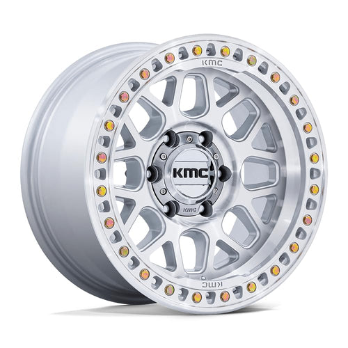 KMC Wheels 20X9 GRS 6X5.55 0mm GLOSS SILVER W/ MACHINED FACE - KM54929068400