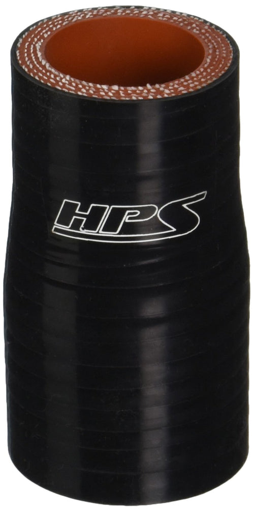 HPS HTSR-112-125-BLK High Temperature Silicone 4-ply Reinforced Reducer Coupler Hose, 100 PSI Maximum Pressure, 3" Length, 1.12" > 1-1/4" ID, Black