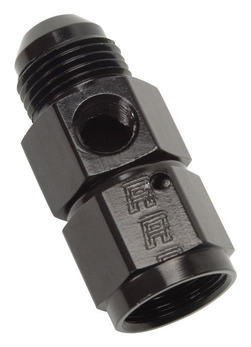 FUEL PRESSURE TAKE OFF -4 AN TO MALE FEMALE W/ 1/8" NPT BLK ANODIZE