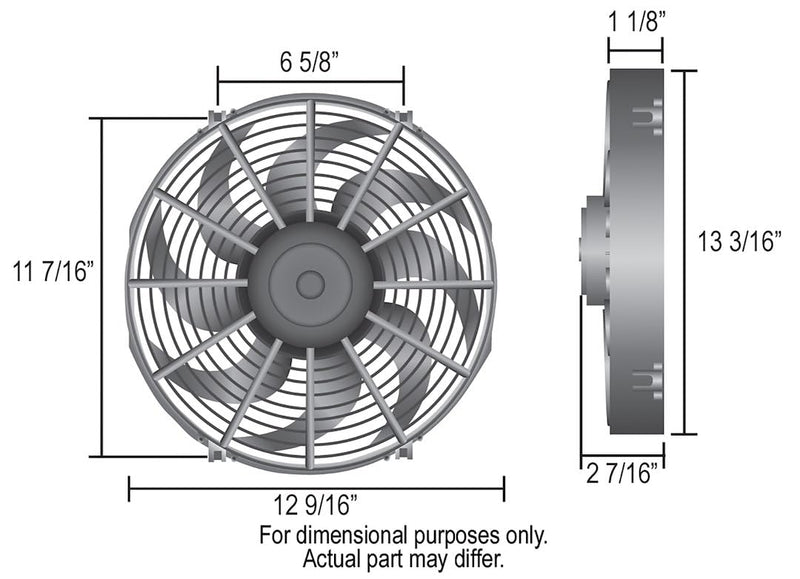 12" Diameter Derale H.O. Extreme Electric Fan, Black