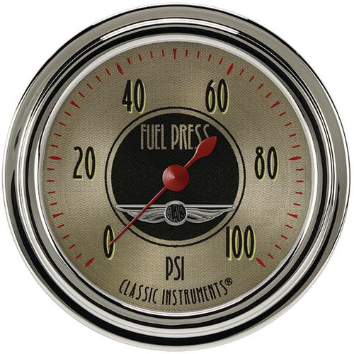 All American Nickel Classic Instruments AN346SLC 2 5/8" Fuel Pressure Gauge 100 PSI Electric