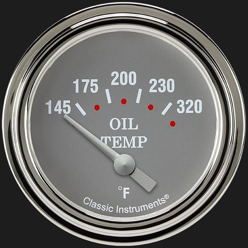 Silver Gray Classic Instruments SG228SLF 2 5/8" Oil Temperature Gauge