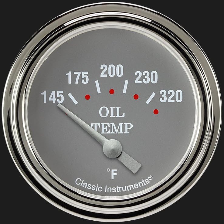 Silver Gray Classic Instruments SG228SLF 2 5/8" Oil Temperature Gauge
