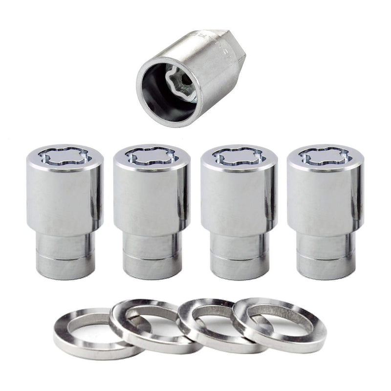 Chrome MCGARD Regular Shank Wheel Locks (1/2" - 20 Thread Size) - Set of 4