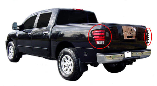 Tail Light Guards Black Horse Compatible with 2004-2013 Nissan Titan-7G113206A