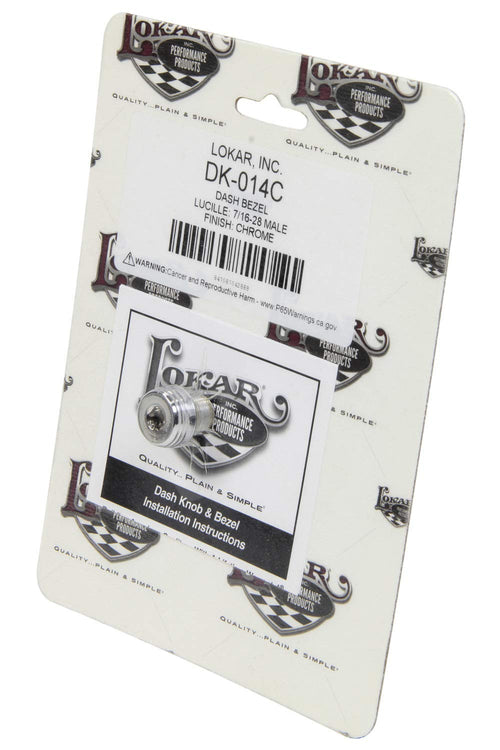 Lokar DK-014C Performance Products Dash Bezel - Lucille - 7/16-28 Male - Chrome