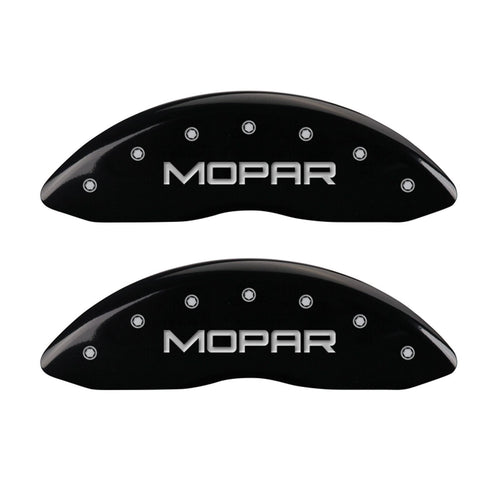 MGP Caliper Covers with 2011-2018 RAM 1500 Compatible, 2019-2024 1500 Classic, 2013-23' 1500 Eco Diesel (Fits 18"+ Wheels) Powder-Coated Finish, 4 PCS Front and Rear (Black - Mopar Engraving)