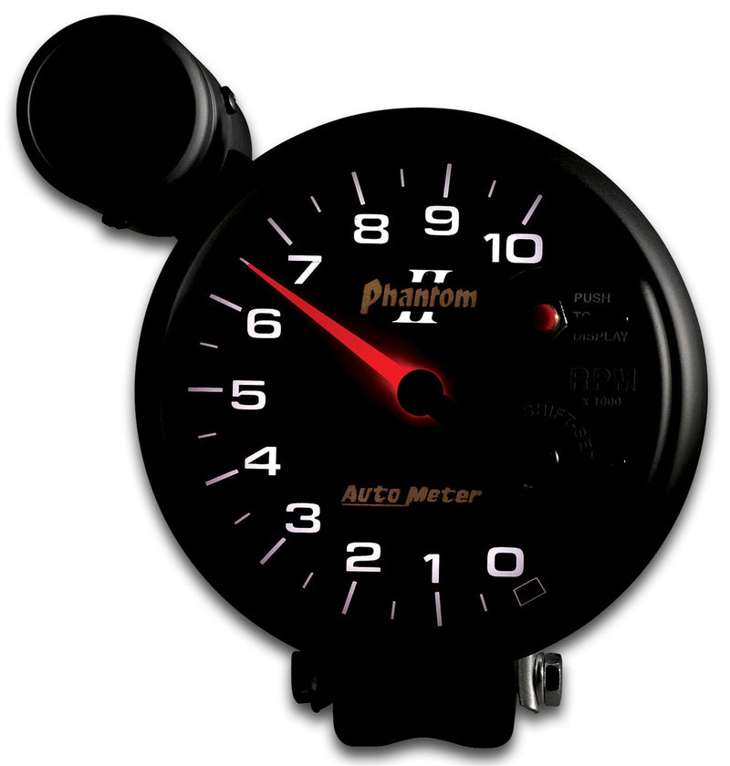 Auto Meter Phantom II 5" 10000 RPM Shift-Lite Tachometer 7599