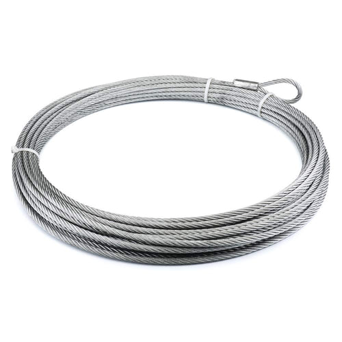 Galvanized Steel Cable Wire Rope with Hook, WARN 15667 Winch Accessory, 3/8" Diameter x 100' Length