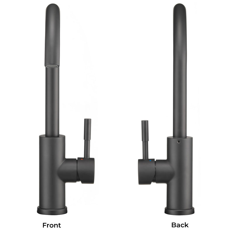 Dura Faucet Gooseneck Streamline RV Kitchen Faucet - Matte Black