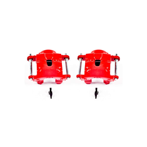 Power Stop S4071 Front Pair of High-Temp Red Powder Coated Calipers