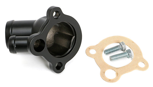 BLACK POWDER COATED TRANS-DAPT PERFORMANCE OLDS 330-455 WATER NECK (8587)