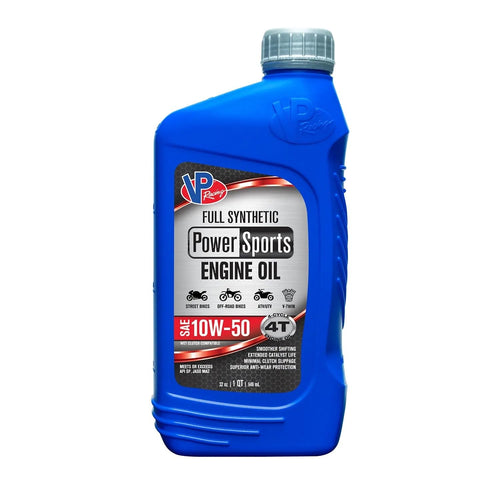 VP Racing Motor Oil, 10W50, PowerSports, High Zinc, Synthetic, 1 qt Bottle, Each