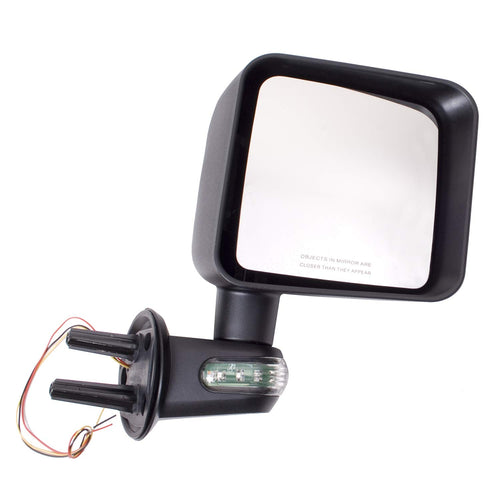 Rugged Ridge | Right Door Mirror, LED Turn Signal, Black | 11002.14 | Fits 2007-2018 Jeep Wrangler JK