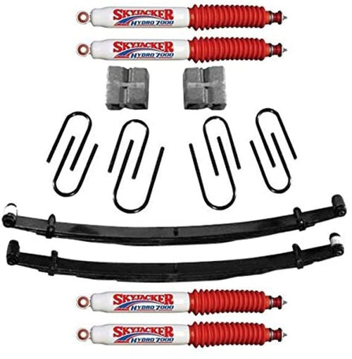 Skyjacker Suspension Lift Kit C225AK-H w/Shock 2.5 in. Lift Incl. Front Leaf Springs Front/Rear U Bolt Kits Bushing Kit Rear Block