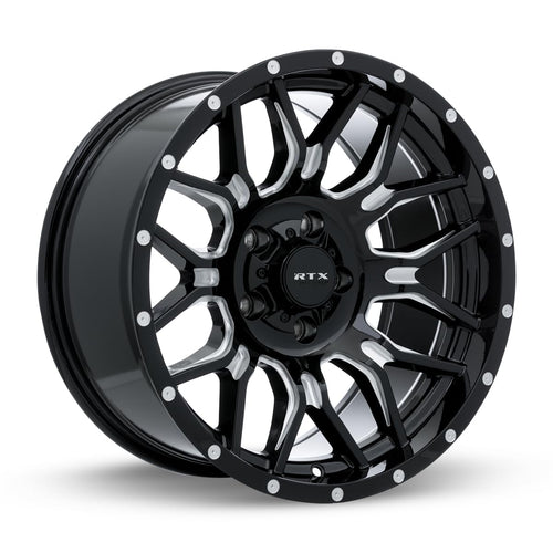 Claw RTX® (Offroad) • 163746 • Gloss Black Milled with Rivets • 20x10 8x180 ET-18 CB125