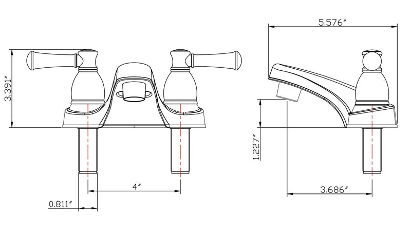 Dura Faucet RV Bathroom Faucet DF-PL700L-VB with Classical Hot and Cold Handles (Venetian Bronze)