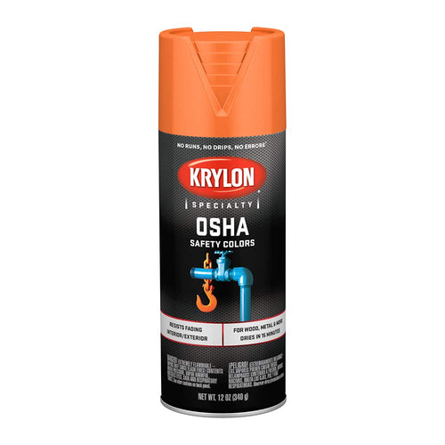 Krylon Specialty Caution OSHA Color Spray Paint, 12 oz, Orange