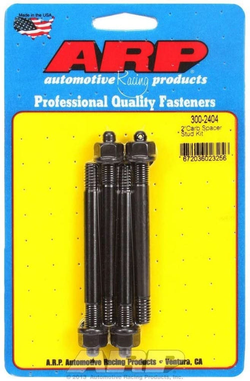 ARP 300-2404 Black Oxide Pro Series 5/16" Thread 3.700" OAL Carburetor Stud with 2" Spacer, (Set of 4)